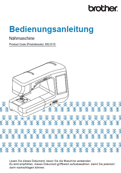 BROTHER INNOV-IS VQ2 NAHMASCHINE BEDIENUNGSANLEITUNG 208 SEITE DE