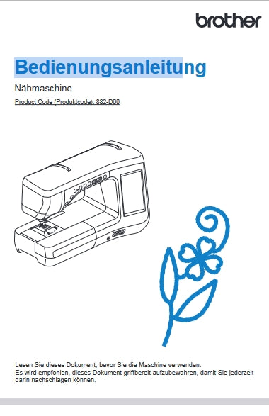 BROTHER INNOV-IS VQ4 NAHMASCHINE BEDIENUNGSANLEITUNG 228 SEITE DE