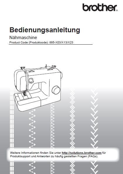 BROTHER INNOV-IS XE2 STELLAIRE NAHMASCHINE BEDIENUNGSANLEITUNG 132 SEITE DE