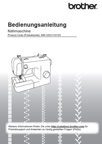 BROTHER INNOV-IS XE2 STELLAIRE NAHMASCHINE BEDIENUNGSANLEITUNG 132 SEITE DE