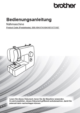 BROTHER KD144S LITTLE ANGEL NAHMASCHINE BEDIENUNGSANLEITUNG 47 SEITE DE