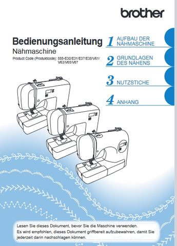 BROTHER KD40 LIITLE ANGEL NAHMASCHINE BEDIENUNGSANLEITUNG 72 SEITE DE