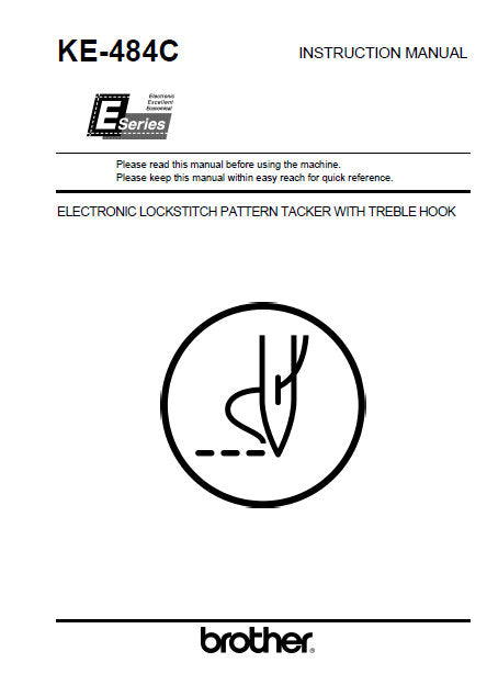 BROTHER KE-484C SEWING MACHINE INSTRUCTION MANUAL BOOK 68 PAGES ENG