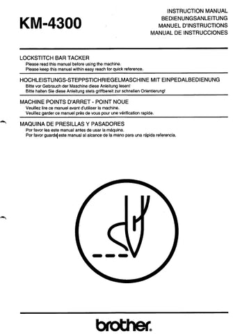 BROTHER KM-4300 SEWING MACHINE INSTRUCTION MANUAL 47 PAGES ENG DE FR ESP