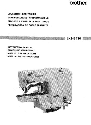 BROTHER LK3-B430 SEWING MACHINE INSTRUCTION MANUAL BOOK 49 PAGES ENG DE FR ESP