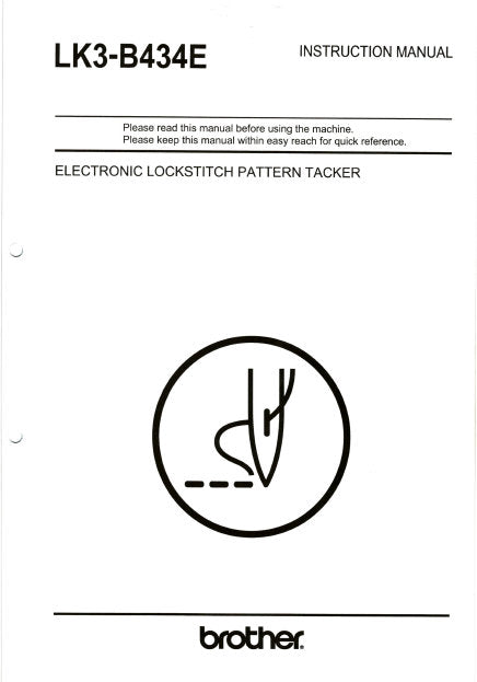 BROTHER LK3-B434E SEWING MACHINE INSTRUCTION MANUAL BOOK 69 PAGES ENG