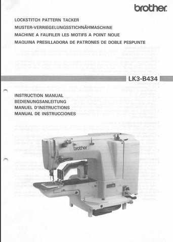 BROTHER LK3-B434 SEWING MACHINE INSTRUCTION MANUAL 48 PAGES ENG DE FR ESP