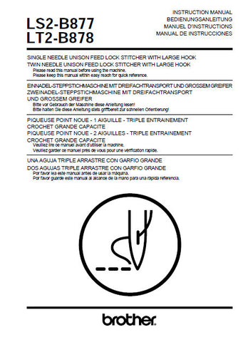 BROTHER LS2-B877 LT2-B878 SEWING MACHINE INSTRUCTION MANUAL BOOK 135 PAGES ENG
