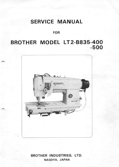 BROTHER LT2-B835-400 LT2-B835-500 SEWING MACHINE SERVICE MANUAL 8 PAGES ENG