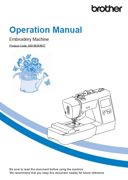 BROTHER PE535 SEWING MACHINE OPERATION MANUAL 52 PAGES ENG