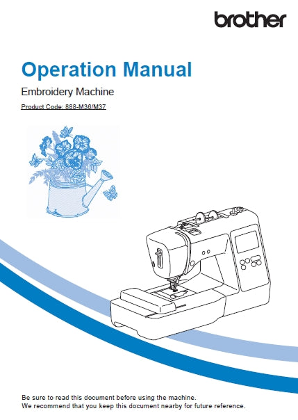 BROTHER PE550D SEWING MACHINE OPERATION MANUAL 52 PAGES ENG