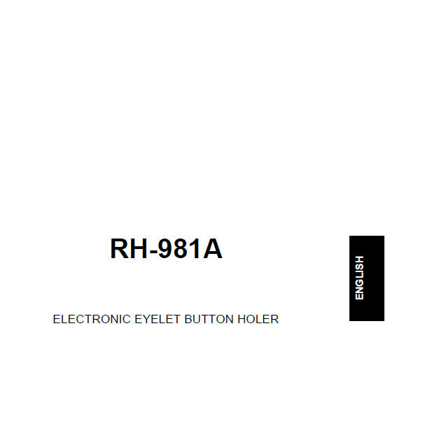 BROTHER RH-981A SEWING MACHINE INSTRUCTION MANUAL BOOK 89 PAGES ENG