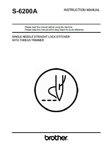 BROTHER S-6200A SEWING MACHINE INSTRUCTION MANUAL BOOK 72 PAGES ENG