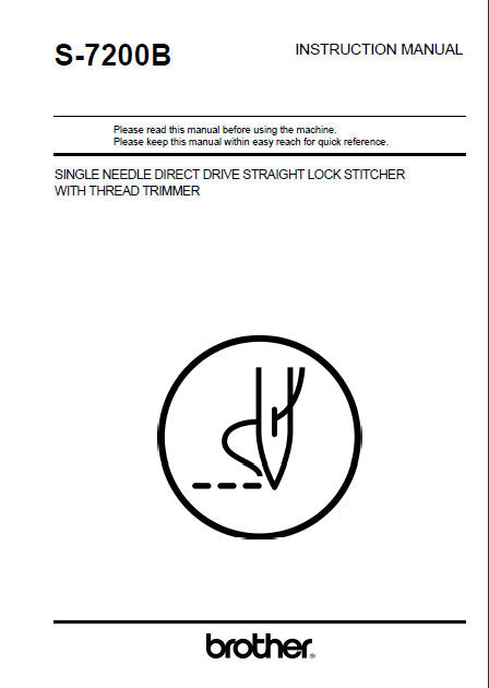 BROTHER S-7200B SEWING MACHINE INSTRUCTION MANUAL BOOK 74 PAGES ENG