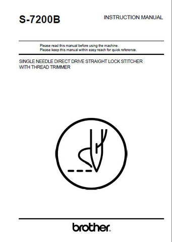 BROTHER S-7200B SEWING MACHINE INSTRUCTION MANUAL BOOK 74 PAGES ENG