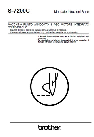 BROTHER S-7200C MACCHINA DA CUCIRE MANUALE ISTRUZIONI 35 PAGES ITALIANO