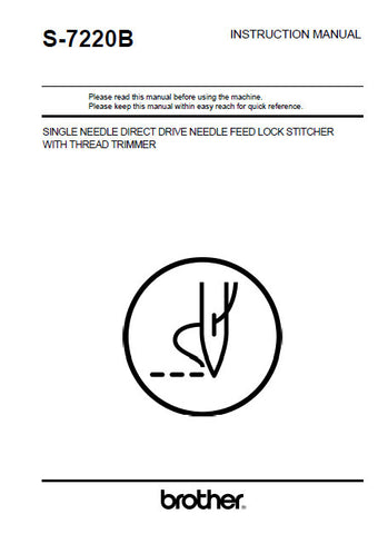 BROTHER S-7220B SEWING MACHINE INSTRUCTION MANUAL BOOK 74 PAGES ENG