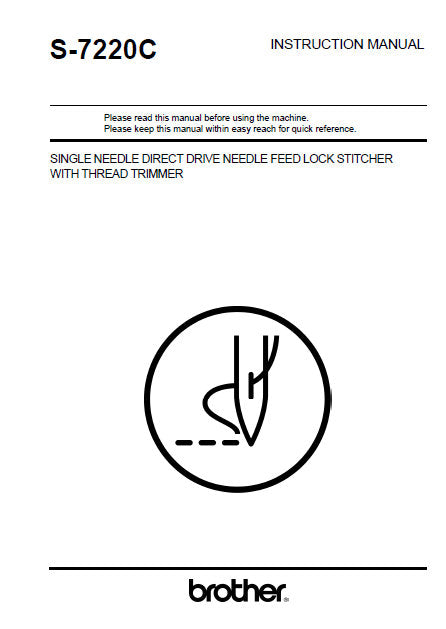 BROTHER S-7220C SEWING MACHINE INSTRUCTION MANUAL BOOK 62 PAGES ENG