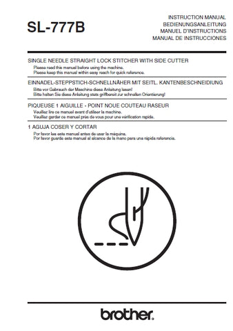 BROTHER SL-777B SEWING MACHINE INSTRUCTION MANUAL 87 PAGES ENG DE FR ESP