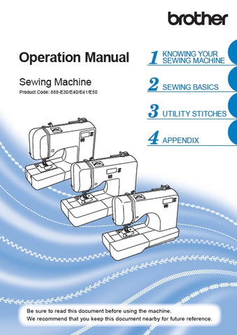 BROTHER SQ9285 SEWING MACHINE OPERATION MANUAL 116 PAGES ENG