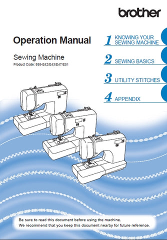 BROTHER SQ9310 SEWING MACHINE OPERATION MANUAL 120 PAGES ENG