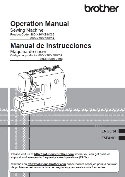 BROTHER ST371HD SEWING MACHINE MAQUINA DE COSER OPERATION MANUAL MANUAL DE INSTRUCCIONES 104 PAGES ENG ESP