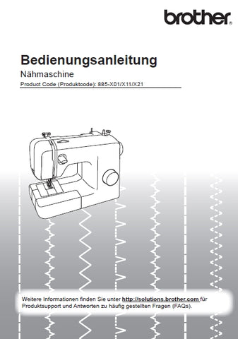 BROTHER XN1700 NAHMASCHINE BEDIENUNGSANLEITUNG 44 SEITE DE