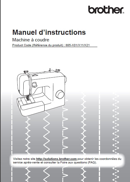 BROTHER XN1700 MACHINE A COUDRE MANUEL D'INSTRUCTIONS 44 PAGES FRANC