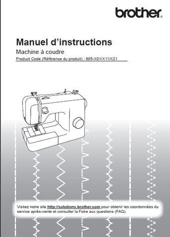 BROTHER XN1700 MACHINE A COUDRE MANUEL D'INSTRUCTIONS 44 PAGES FRANC