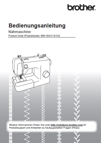 BROTHER XN2500 NAHMASCHINE BEDIENUNGSANLEITUNG 48 SEITE DE