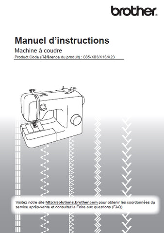 BROTHER XN2500 MACHINE A COUDRE MANUEL D'INSTRUCTIONS 48 PAGES FRANC