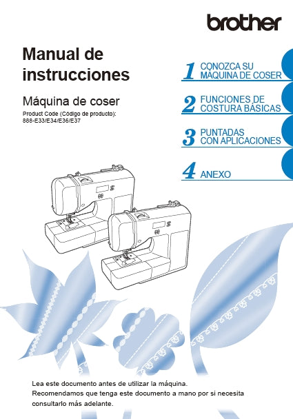 BROTHER XR9550 MAQUINA DE COSER MANUAL DE INSTRUCCIONES 76 PAGINA ESP