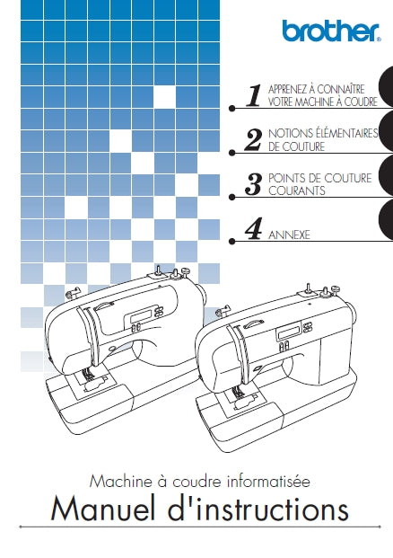 BROTHER 885-S33 885-S34 885-S36 885-S37 MACHINE A COUDRE MANUEL D'INSTRUCTIONS 66 PAGES FRANC