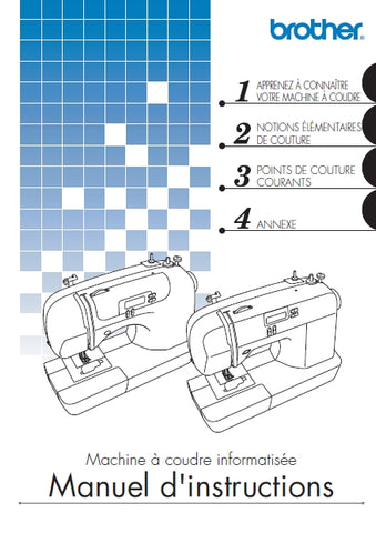 BROTHER 885-S33 885-S34 885-S36 885-S37 MACHINE A COUDRE MANUEL D'INSTRUCTIONS 66 PAGES FRANC