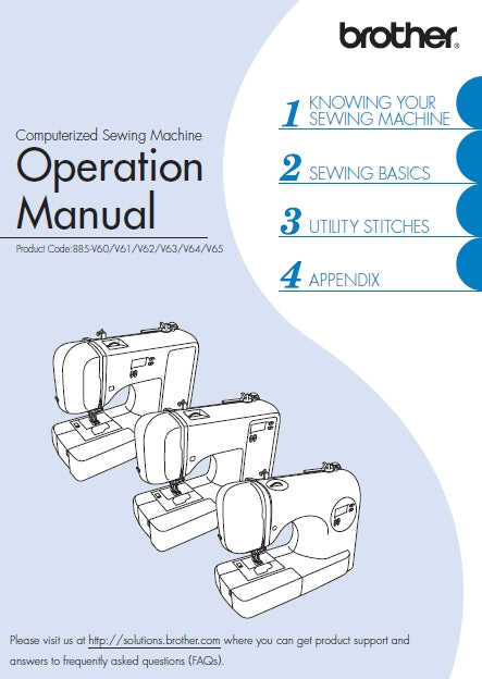 BROTHER CP-6500 SEWING MACHINE OPERATION MANUAL 100 PAGES ENG