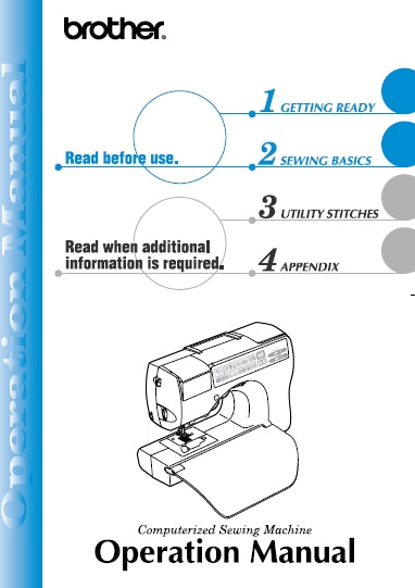 BROTHER CS-80 SEWING MACHINE OPERATION MANUAL 115 PAGES ENGLISH