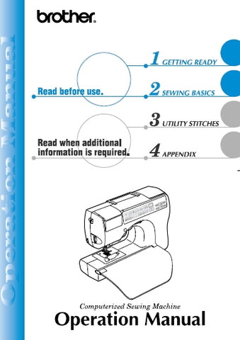 BROTHER CS-80 SEWING MACHINE OPERATION MANUAL 115 PAGES ENGLISH