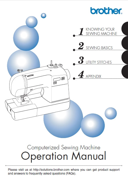 BROTHER EN 1470 SEWING MACHINE OPERATION MANUAL 72 PAGES IN ENGLISH