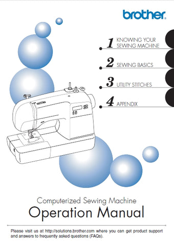 BROTHER EN 1470 SEWING MACHINE OPERATION MANUAL 72 PAGES IN ENGLISH
