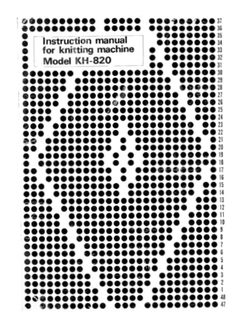 BROTHER KH-820 KNITTING MACHINE INSTRUCTION MANUAL BOOK 73 PAGES ENG