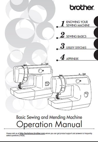 BROTHER LS-2220 SEWING MACHINE OPERATION MANUAL 56 PAGES ENG