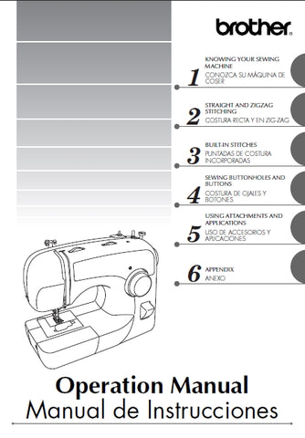 BROTHER LS-590 SEWING MACHINE MAQUINA DE COSER OPERATION MANUAL MANUAL DE INSTRUCCIONES 82 PAGES ENG ESP