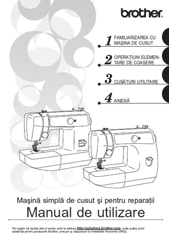 BROTHER LS2125 XE4762-001 MASINA DE CUSUT MANUAL  DE UTILIZARE 56 PAGES ROM