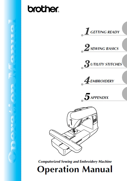 BROTHER NV1000 SEWING MACHINE OPERATION MANUAL 182 PAGES ENGLISH