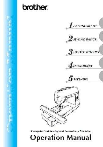 BROTHER NV1000 SEWING MACHINE OPERATION MANUAL 182 PAGES ENGLISH