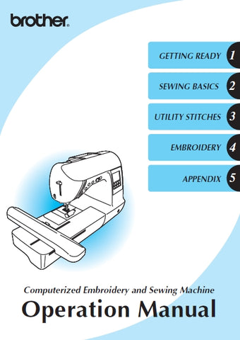 BROTHER NV1250D SEWING MACHINE OPERATION MANUAL 204 PAGES IN ENGLISH