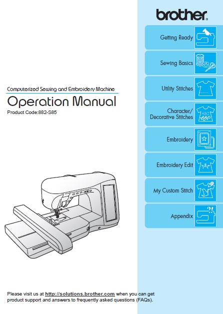 BROTHER NV4750D SEWING MACHINE OPERATION MANUAL 276 PAGES ENGLISH