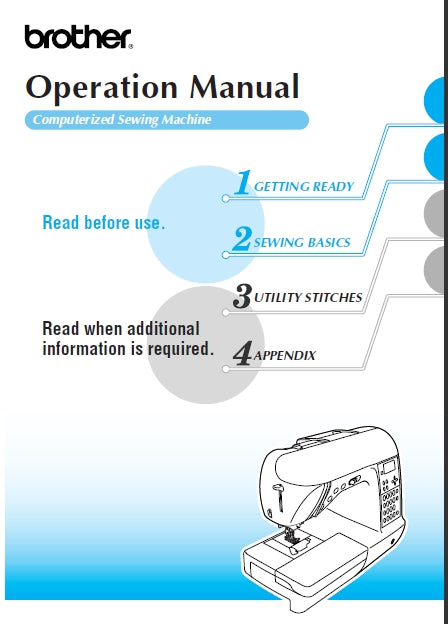BROTHER NX-450 SEWING MACHINE OPERATION MANUAL 155 PAGES IN ENGLISH
