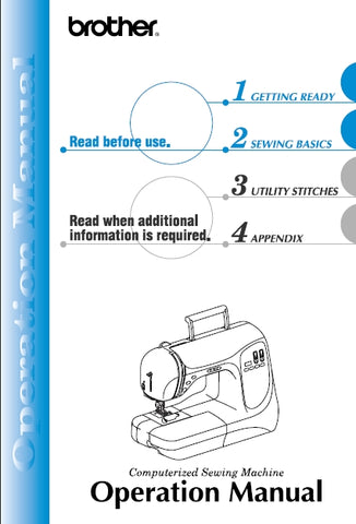 BROTHER PC-210 SEWING MACHINE OPERATION MANUAL 111 PAGES ENG