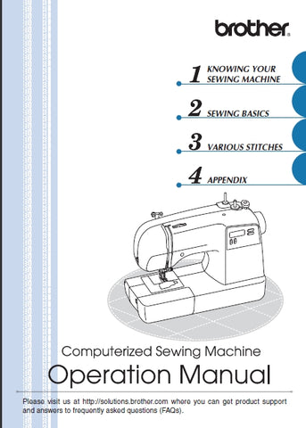 BROTHER PRW9500 SEWING MACHINE OPERATION MANUAL 80 PAGES ENG